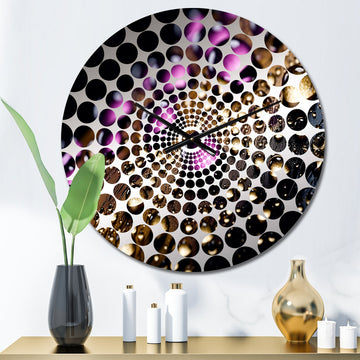Purple Rose with Raindrops II - Floral Metal Wall Clock